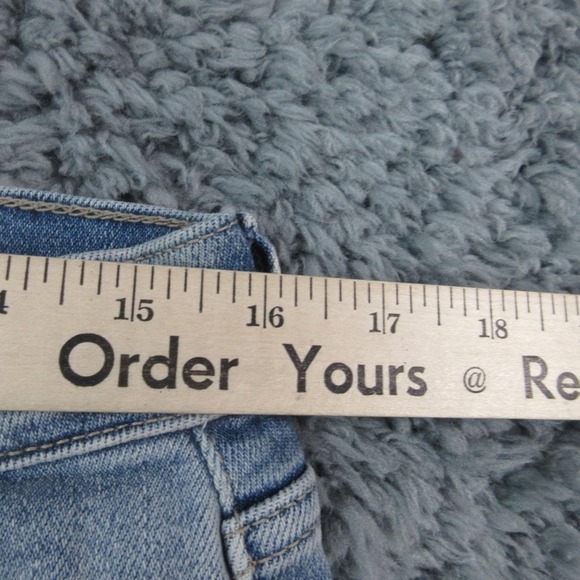 JustUSA Jeans Womens 14 Blue Longer Length Wide Leg Fringe Hem 32x30* NWT - Picture 4 of 16